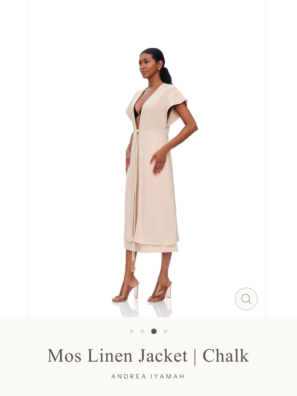 Andrea Iyamah Chalk Short Sleeved Cardigan